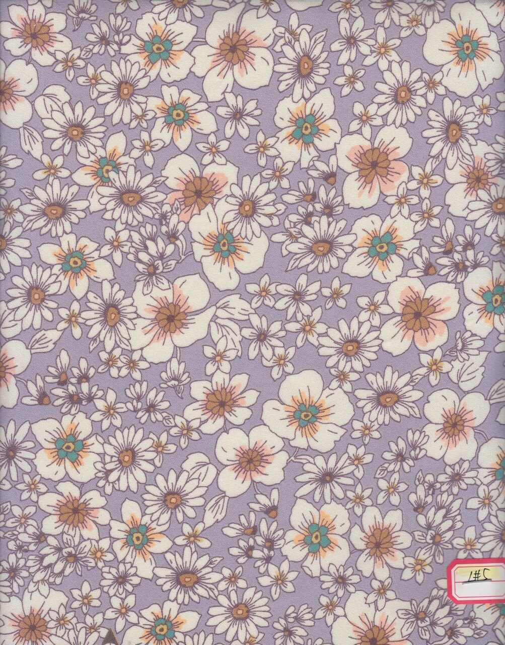1 Yard Cey Ditsy Floral Print Fabric Soft Lightweight Drapey 58/59" Wide